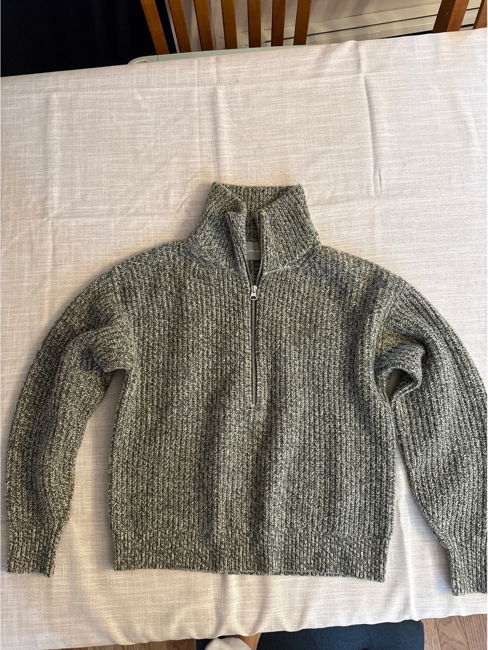 Everlane Gray Knit Half-Zip Sweater XXS
